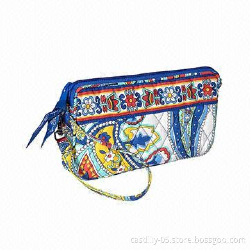 Wallet, Made of 100% Quilted Cotton, 6-inch Wrist Strap